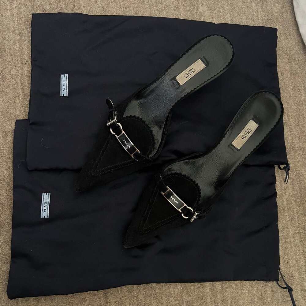 Vintage Prada Suede Mules